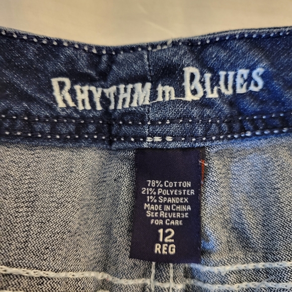 Rhythm in Blues Women's Stretch Blue Jean Shorts Denim Size 12 - Picture 6 of 9